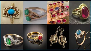 ЗОЛОТО СССР. Прелестные ВИНТАЖНЫЕ украшения. КРАСОТА по СОВЕТСКИ Lovely VINTAGE jewelry. USSR GOLD