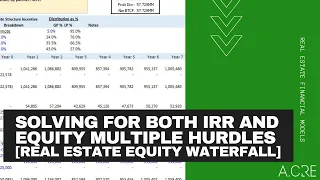 Solving for both IRR and EMx Hurdles - Real Estate Equity Waterfall (Annual + Monthly Periods)