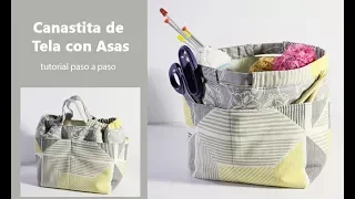 Canasta de tela / Cesta de tela con asas