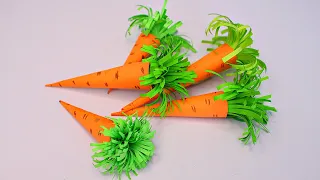 DIY How to make Paper Carrots. Easy paper craft