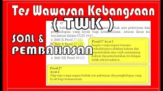 Soal dan Pembahasan Tes Wawasan Kebangsaan TES TWK CPNS