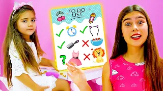 Nastya and Mia learn responsibility according to the to-do list and wait for guests