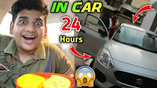 LIVING IN MY CAR FOR 24 HOURS CHALLENGE || gone wrong || 😩😨