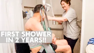 QUADRIPLEGIC MORNING SHOWER ROUTINE | FSHD