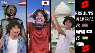 Results In USA 🇺🇸 Vs Japan 🇯🇵 Vs India 🇮🇳 😂 HORROR GAME GRANNY | #Shorts #YtShorts #Comedy #Funny