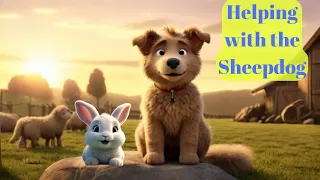 Cute Bunny Cotton's Farm Adventure: Helping with the Sheepdog #bedtimestories #animation #dog