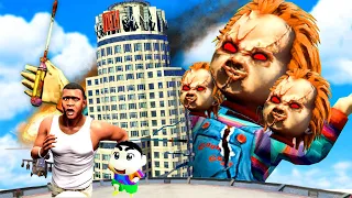 SHINCHAN Became BIGGEST "3 HEADED GHOST CHUCKY" in GTA5 | GTA5 Avengers