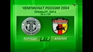 Торпедо 3-2 Алания. Чемпионат России 2004