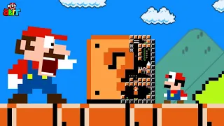 Super Mario Bros. but Mario and Tiny Mario vs items Blocks Maze | Game Animation