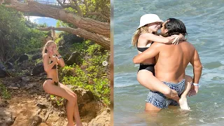 Sydney Sweeney flaunts sexy figure in thong bikini & makes out with mystery BF