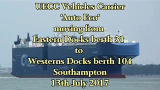 UECC Vehicles Carrier 'Auto Eco' moves between berths on 13/7/17