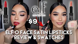 NEW $9 ELF O FACE SATIN LIPSTICKS TRY ON REVIEW & SWATCHES! 💋😱