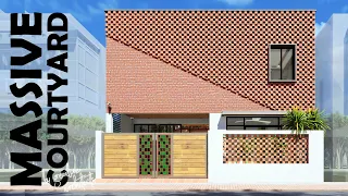 30X65 feet | 1950 Sqft | West facing House with Large Central Courtyard | 9X18 Meter Design | ID-113