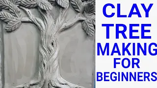 Clay tree making relief || clay tree making for beginners || clay modelling tree