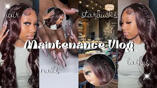 Maintenance Vlog ♡︎ | hair, nails, wax, starbucks & more!!