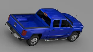 3D Model of Chevrolet Silverado LTZ Double Cab GMTK2 Standart Review