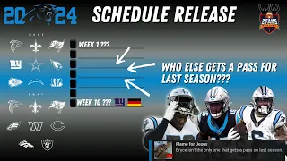 Carolina Panthers Schedule Release - Who Else Gets A Pass