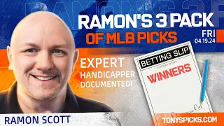 3 FREE MLB Picks and Predictions on MLB Betting Tips by Ramon Scott, Friday 4/19/2024