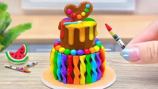 Colorful Miniature Painting Rainbow Cake Decorating 🎨🌈 1000+ Yummy Rainbow Chocolate Cake Ideas 💖️