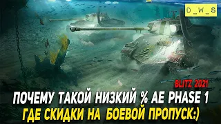 Почему такой малый шанс выпадения AE Phase 1 и где скидки на Боевой пропуск в Wot Blitz | D_W_S