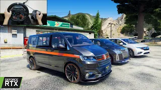 GTA 5 - VW T6 ABT vs Honda Odyssey OFFROAD CONVOY - Sporting Van from Volkswagen!!!