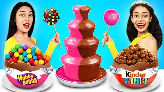 Chocolate Fountain Fondue Challenge | Only Chocolate Food Competition by YUMMY JELLY