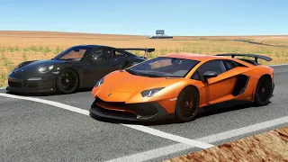 1000HP LAMBORGHINI AVENTADOR VS 1200HP PORSCHE 911 GT3 DRAG RACE