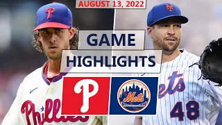 Philadelphia Phillies vs. New York Mets Highlights | August 13, 2022 (Nola vs. deGrom)