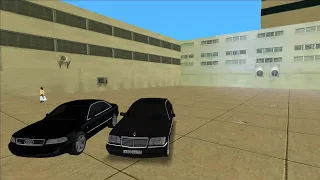 GTA Vice City-Mercedes S600 W140 vs Audi A8 D2-donuts-Car mods