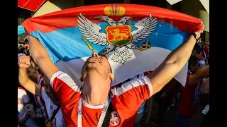 FANS FROM SERBIA AND BRAZIL BEFORE A MATCH AT THE WORLD CUP IN RUSSIA 27.06.2018