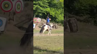 Horseback Archery: My best Run of Tower Track- speed shooting Slavic style