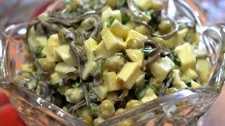 Салат из морской капусты /Простой салат за 5 минут.