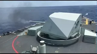 Canadian Navy: Blasting a killer tomato with a 57mm gun, HMCS Vancouver FFH 331 live fire