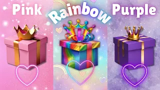 choose your gift 😳🌈😍🤮 #3giftbox #pink #chooseyourgift #rainbow