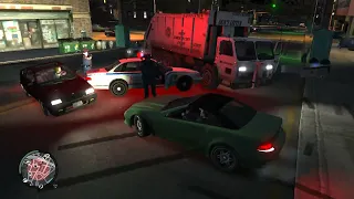 GTA 4 - перестрелка в русском районе / русский бандит vs полиция / русский бандит угнал мусоровоз