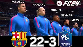 WHAT HAPPEN IF MESSI, RONALDO, MBAPPE, NEYMAR ,PLAY TOGETHER ON BARCELONA VS FRANCE