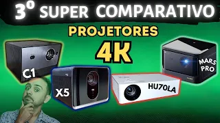 4K FIGHT 💪 SUPER COMPARATIVO DE PROJETORES - Formovie X5, Dangbei Mars Pro, LG HU70LA e Viddà C1