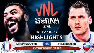 France vs Sloveniia | VNL 2021 | Bronze Medal Match | Highlights | Earvin Ngapeth vs Toncek Stern