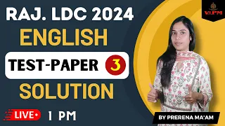 Ldc vacancy 2024 || Rajasthan LDC English || Test Paper 03 | Complete Solution by Prerna Ma'am