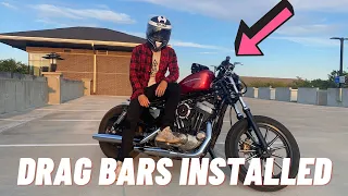 Installing drag bars on a Harley Davidson Sportster