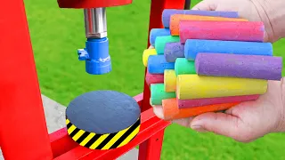 EXPERIMENT HYDRAULIC PRESS VS GIANT CHALKS