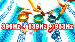 《Most Powerful Frequency Vibrations》 396 Hz 639 Hz 963 Hz Tibetan Bowls Rain Sounds and Water Sounds
