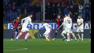 IBRAHIMOVIC 10th minute Free kick Goal!!! GENOA vs AC MILAN 0-3