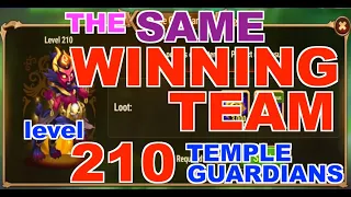 Temple Guardians, Level 210, The same wining team as for level 200, Hero Wars, Lara Croft