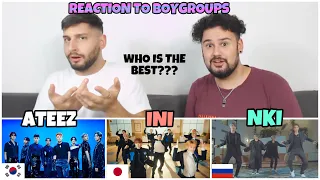 REACTION TO BOYGROUPS: ATEEZ "Deja Vu" (K-POP) / NKI "Tattoo" (Russian POP)/ INI "Rocketeer" (J-POP)