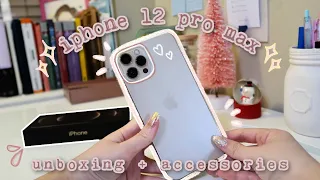  iPhone 12 pro max [gold, 128gb] unboxing + accessories 🌸