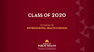 Environmental Health Sciences Class of 2020