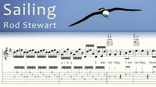 SAILING | ROD STEWART | Guitar Lesson | Tutorial | Sheet music & TAB | free PDF