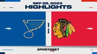 NHL Pre-Season Highlights | Blues vs. Blackhawks - September 28, 2023