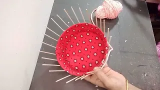 DIY unique Flower Vase with jute rope, plastic Container and Ice cream Stick/Jute craft ideas